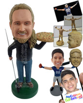 Personalized Bobblehead cool pool master ordering a delicious pizza while playin - £71.97 GBP