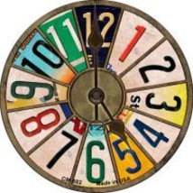 License Plate Strip Clock Novelty Circle Coaster Set of 4 - $19.95