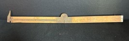 Vintage Lufkin No. 372 12&quot; Wooden Folding Ruler w/Caliper - $14.46