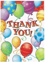 Balloons Birthday 8 Ct Thank You notes with Envelopes - £1.70 GBP