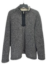 Orvis Men’s 1/4 Zip Sherpa Fleece Lined Pullover Sweatshirt Black White Size XL - £28.76 GBP