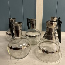 Lot Of 5 Midcentury Modern Mini 6” CARAFE Coffee Carafette MCM Inland Glass - £38.91 GBP