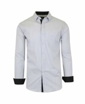 Galaxy by Harvic Men&#39;s Slim Fit Quick Dry Stretch Dress Shirts White/Black-XL - £12.57 GBP