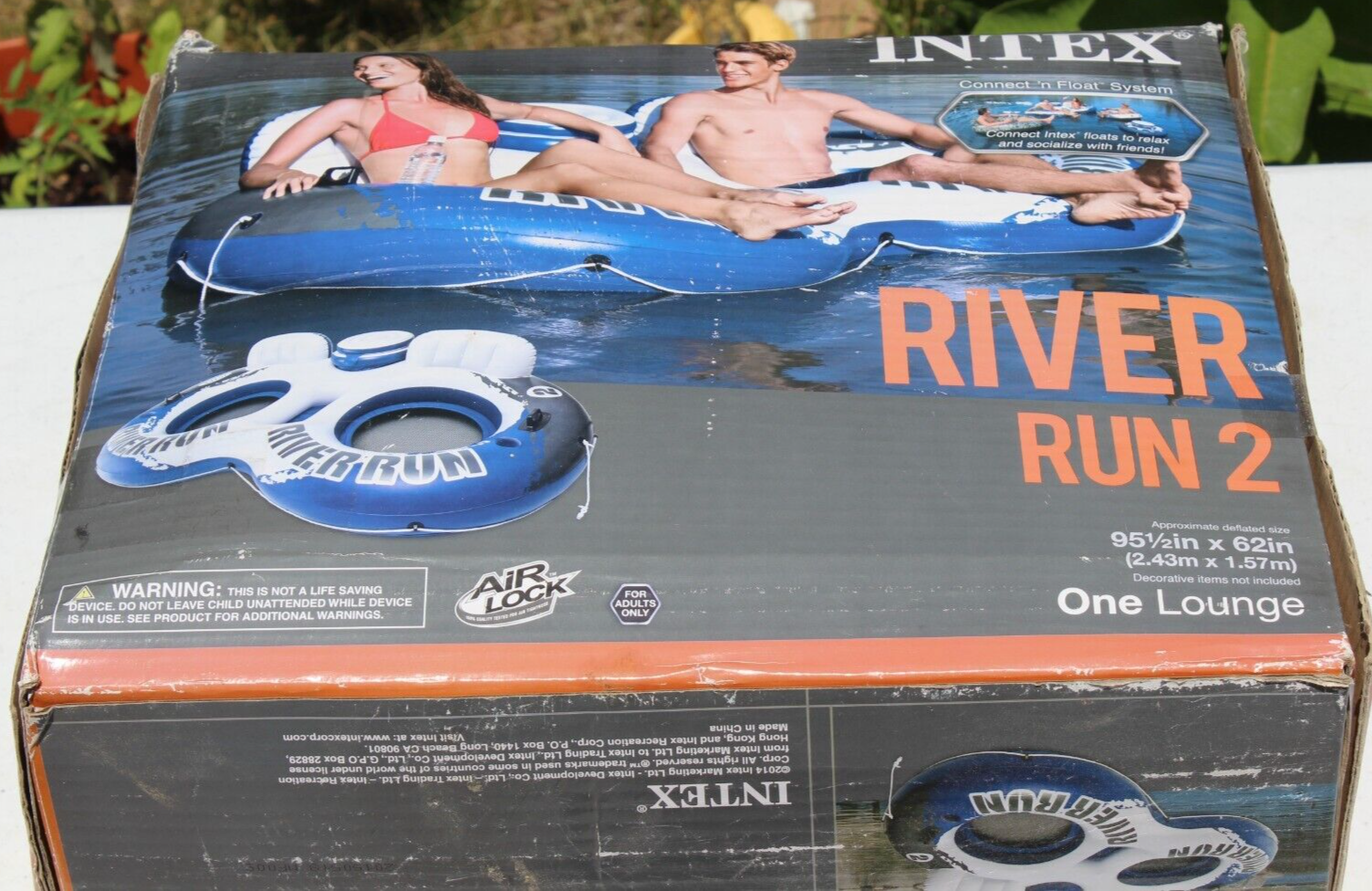 Intex River Run 2 Person  Inflatable Tube Raft Float Cooler for Pool Lak... - $27.69