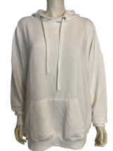 Buffalo by David Button Women's Hooded Pullover Sweatshirt White 2X - $14.24