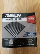 (1-Pk) RELN Square Shower Drain with Linear Pattern Drain Cover Stainles... - $20.00