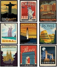 Attractions Around The World Posters Art Prints World Travel Poster Wall... - $31.97