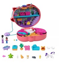 Polly Pocket Starring Shani Cuddly Cat Purse, Pet Vet Theme w/2 Micro Doll - £21.87 GBP