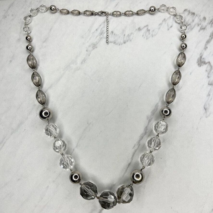 Primary image for Chico's Silver Tone Chunky Beaded Statement Necklace