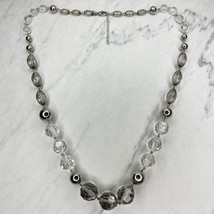 Chico&#39;s Silver Tone Chunky Beaded Statement Necklace - £13.23 GBP