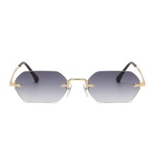 Gafas De Sol Montura Mujer Retro Polígono Gris Degradado Estilo Veranieg... - £13.52 GBP