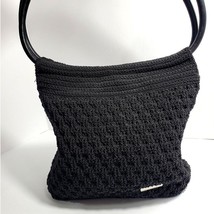 Minicci Black Purse Shoulder Bag Medium Woven with Handles - £14.60 GBP