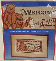 Dimensions Heirloom Welcome Counted Cross Stitch Christmas Wall Hanging 1987 - $19.79