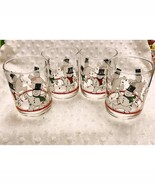 Vintage Libbey Holiday Dancing Snowmen 12oz Drinking Glasses-Set of (4) - $21.73
