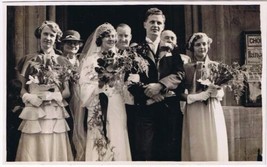 Postcard RPPC Wedding Party Flowers Veils Dresses - £2.85 GBP