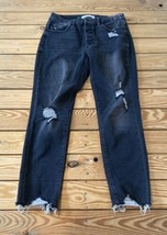 Kancan Women’s Raw Hem Distressed jeans size 28 Black Sf7 - £15.78 GBP