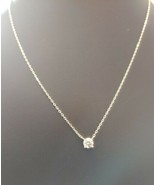 Solitary CZ with very delicate 16 &quot; Chain &amp; 3 &quot; Extender with a mark on ... - £13.23 GBP