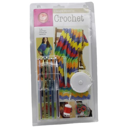 Boye I Taught Myself to Crochet Kit 15 Projects  Instructions & Supplies READ** - $12.19