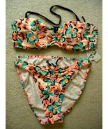 Ladies Bikini Swimsuit Size M Adjustable 2 Pc Artsy Pink Print $130 Valu... - £39.21 GBP