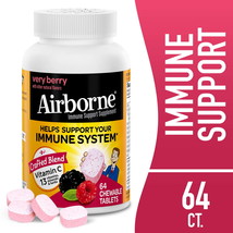 Airborne Very Berry Chewable Tablets 64 count - 1000mg of Vitamin C - Immune ... - £10.39 GBP