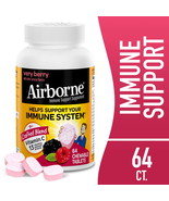 Airborne Very Berry Chewable Tablets 64 count - 1000mg of Vitamin C - Im... - £10.42 GBP