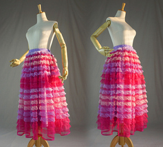 Gray Layered Tutu Skirt Outfit Custom Plus Size Ballerina Midi Skirt image 6