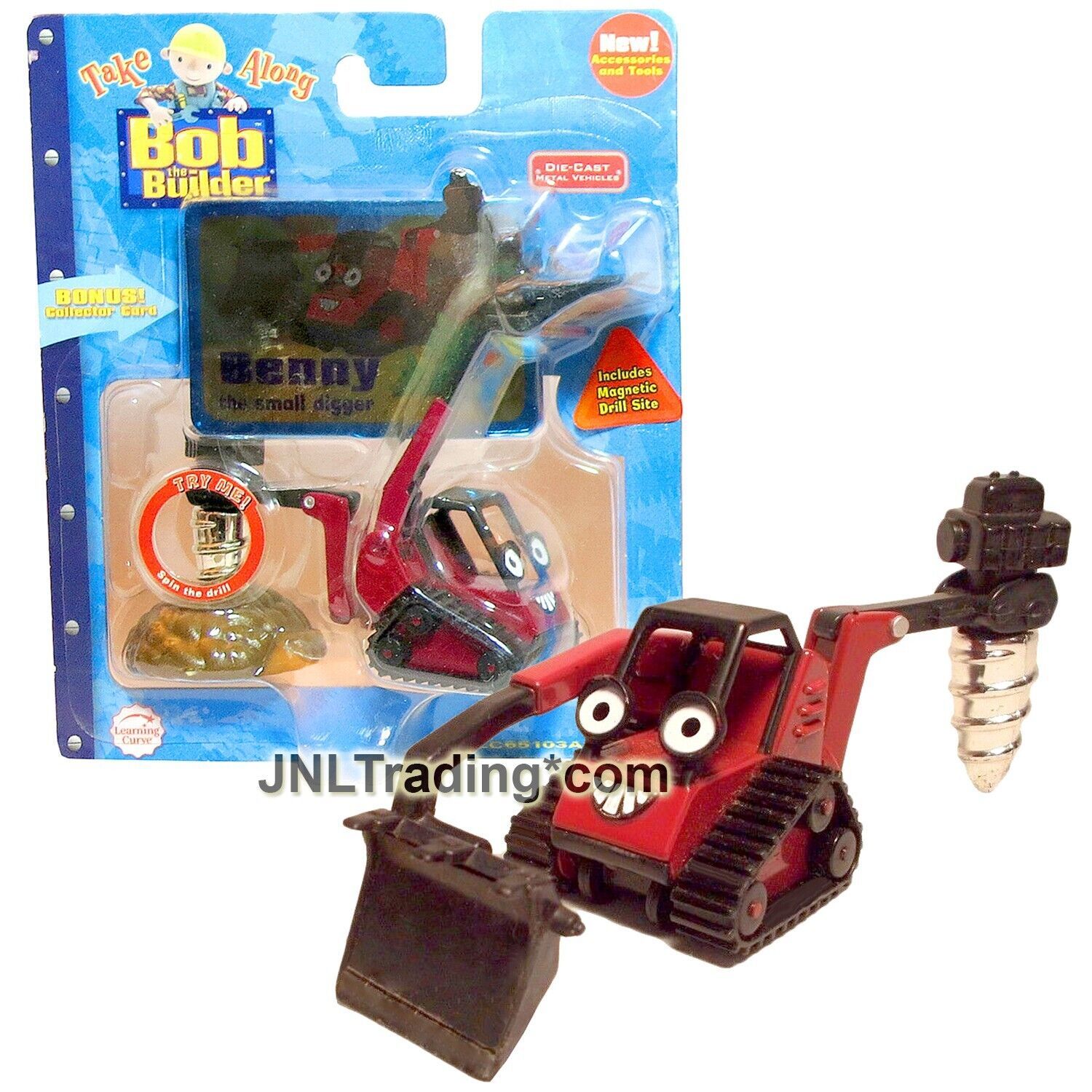 Primary image for Yr 2006 Bob the Builder Take Along Die Cast - BENNY Small Digger Magnetic Drill