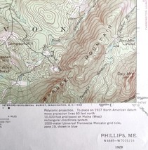 Map Phillips Maine 1929 Topographic Geological Survey 1:62500 22 x 18&quot; TOPO3 - £35.39 GBP