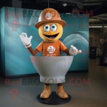 Rust Plate Spinner mascot costume character dressed with a T-Shirt and Caps - £925.49 GBP