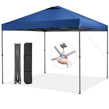 10 x 10 Feet Foldable Outdoor Instant Pop-up Canopy with Carry Bag-Blue - Color - £124.12 GBP