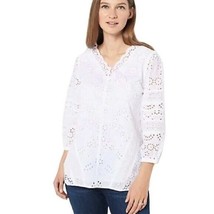 Tolani Collection Long Sleeve Eyelet Top X LARGE (909C) - £28.72 GBP