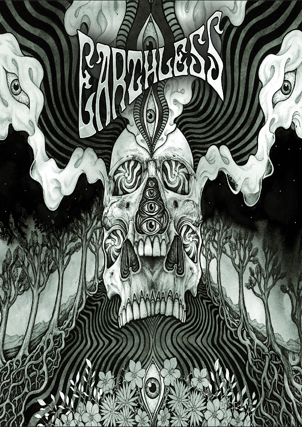 EARTHLESS Black Heaven FLAG CLOTH POSTER BANNER Psychedelic Rock - $20.00