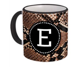 Monogram Letter E : Gift Mug Snake Initial ABC Alphabet Animal Print CG7177E - £12.70 GBP