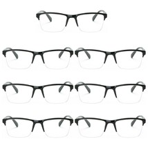 7 Packs Men Women Unisex Square Half Frame Reading Glasses Spring Hinge Readers - £11.73 GBP