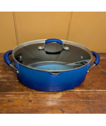 Rachael Ray 8 Qt. Porcelain Nonstick Performance Roaster Dutch Oven Blue... - $57.87