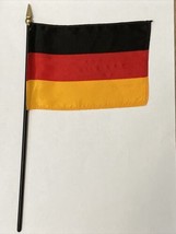 New Germany Mini Desk Flag - Black Wood Stick Gold Top 4” X 6” Deutschland - £3.73 GBP