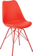 Osp Home Furnishings Emerson Red Polyurethane Seat Visitors Chair With Chrome - £93.74 GBP