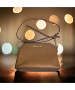 MK Michael Kors Crossbody Handbag Brown Camel Jet Set East West Saffiano... - $76.94 CAD