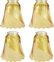 Aspen Creative 23172-4 Transitional Amber Replacement Glass Shade, 1/8&quot;Fitter. - £41.52 GBP