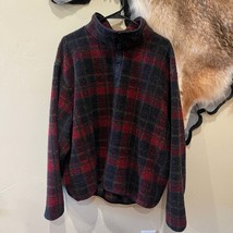Vintage L.L. Bean Plaid Sherpa Pullover Made in the USA - $45.59