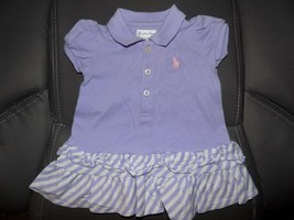 Ralph Lauren Purple/White Striped Dress Size 3 Month&#39;s Girl&#39;s EUC - $17.52