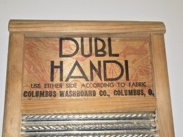 Vintage Small Dubl Handi Columbus Washboard Co. Double Sided Hand Cleani... - $26.26