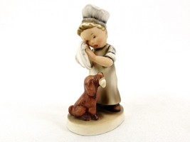 Vintage Napco Porcelain Figurine, Dishwasher And His Dog, SH1J, Lightly Glazed - £19.49 GBP