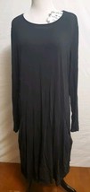 Betabrand Black Sweatshirt Travel Dress Silk Blend Knee Length Size Large - $441.36 MXN