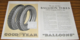 1924 Vintage Print Ad Goodyear Balloon Tires Right Size for Your Car - £10.78 GBP