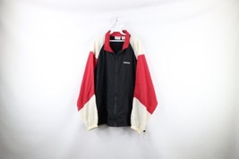 Vintage 90s Reebok Mens XL Distressed Spell Out Color Block Windbreaker Jacket - £35.44 GBP