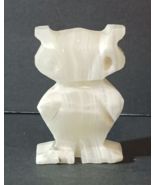 Vintage Hand Carved Solid MARBLE QUARTZ NATURAL STONE OWL Figurine 2.75&quot;... - €24,11 EUR