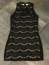 Love Fire Black and Nude Floral Lace Sleeveless Formal Party Dress Size Small - £22.34 GBP
