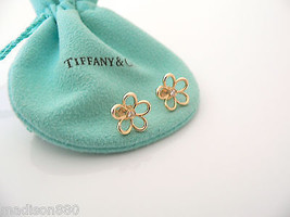 Tiffany &amp; Co Diamonds 18K Gold Flower Earrings Studs Nature Gemstone Gift Pouch  - £1,564.69 GBP