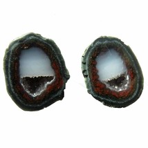 Tabasco - Tiny Mexican Baby Geode  Polished Halves for Jewelry * Display TEX1103 - £14.50 GBP
